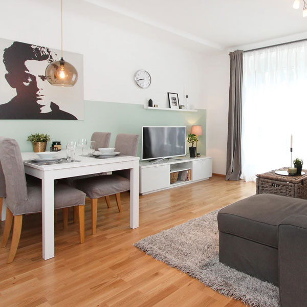 hardwood floor in living room